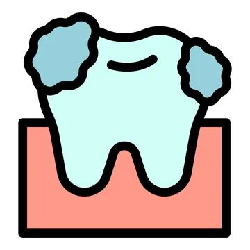 Tooth decay causing enamel erosion and gum inflammation イラスト素材