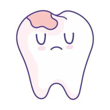 Tooth decay cute Illustrazione stock