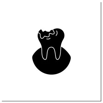 Tooth decay glyph icon Stock Illustration