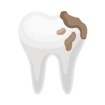 Tooth Decay Isolated on White Background Vector Illustration Stock Illustration