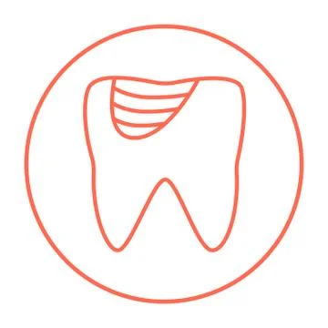 Tooth decay line icon Stock Illustration