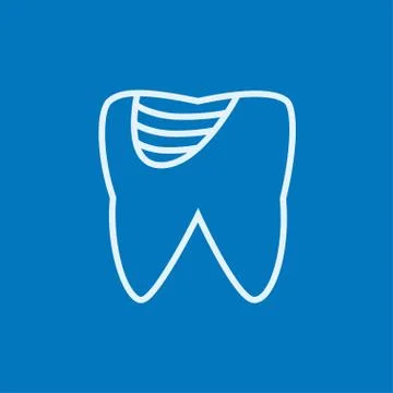 Tooth decay line icon Stock Illustration