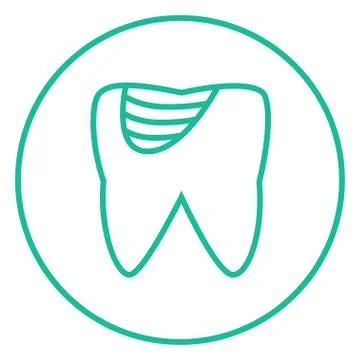 Tooth decay line icon Stock Illustration