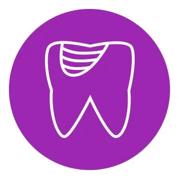 Tooth decay line icon Stock Illustration