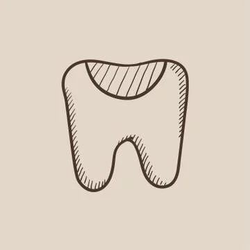 Tooth decay sketch icon Stock Illustration