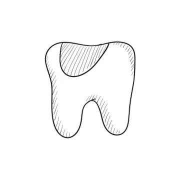 Tooth decay sketch icon Stock Illustration