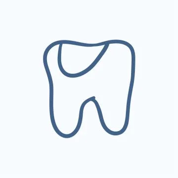 Tooth decay sketch icon Stock Illustration