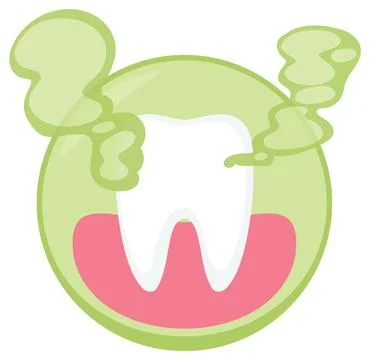 Tooth Decay Vector Illustration with Green Background Stock Illustration
