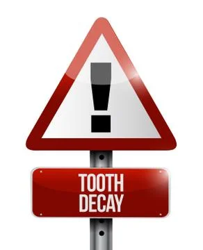 Tooth decay warning road sign illustration design Stock Illustration