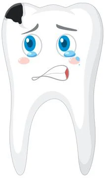 Tooth decay on white background Illustrazione stock