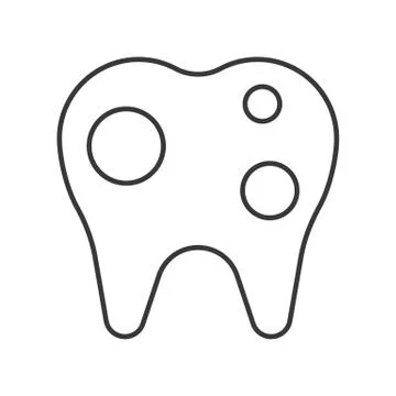 Tooth decayed, simple outline vector illustration icon Illustrazione stock