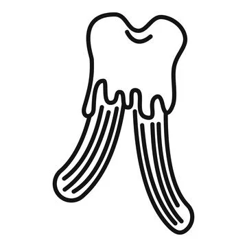 Tooth decaying with long roots icon, simple style Stock Illustration
