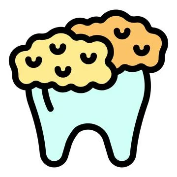 Tooth decaying showing bacteria accumulating and forming tartar or dental p.. Stockillustratie