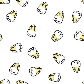 Tooth dental care vector seamless pattern Illustrazione stock
