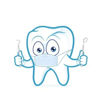 Tooth dentist holding tools Illustrazione stock