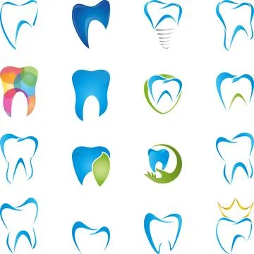 Tooth, dentistry, teeth collection, tooth logo, logos collection Stock Illustration