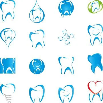 Tooth, dentistry, teeth collection, tooth logo, logos collection Stock Illustration