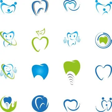 Tooth, dentistry, teeth collection, tooth logo, logos collection Stock Illustration