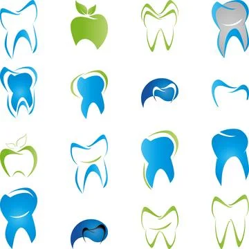 Tooth, dentistry, teeth collection, tooth logo, logos collection Stock Illustration