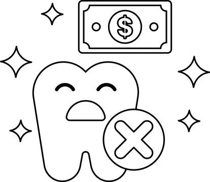 A tooth with a dollar bill on top of it Stock Illustration