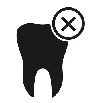Tooth donts flat icon isolated on white background. Tooth vector illustration Stock Illustration