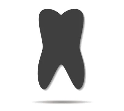 Tooth double shadow icon vector 스톡 일러스트