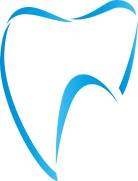 Tooth drawn in blue, tooth, dentist, logo Stock Illustration