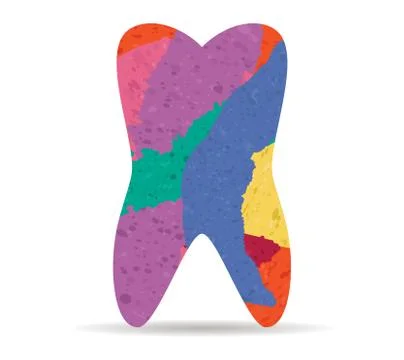Tooth drawn painted icon vector 스톡 일러스트