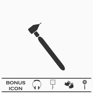 Tooth drilling machine icon flat. Stock Illustration