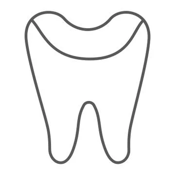 Tooth enamel thin line icon, dental and dentistry, tooth care sign, vector Stock Illustration