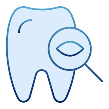 Tooth examine flat icon. Dental examination blue icons in trendy flat style Stock Illustration