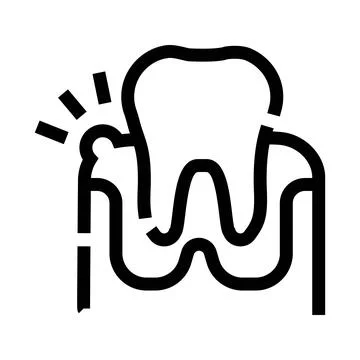 Tooth experiencing gum inflammation and periodontal disease Stock Illustration