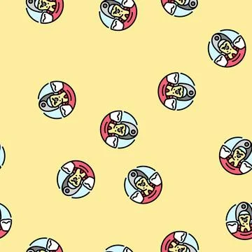 Tooth extraction dental vector seamless pattern Illustrazione stock