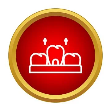 Tooth extraction process or wisdom teeth growing icon Stock Illustration