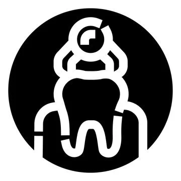 Tooth extraction process using dental pliers icon Stock Illustration
