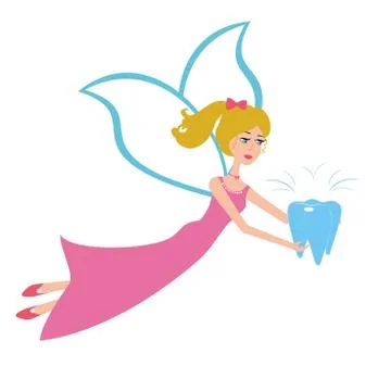 Tooth fairy flying vector Stockillustratie