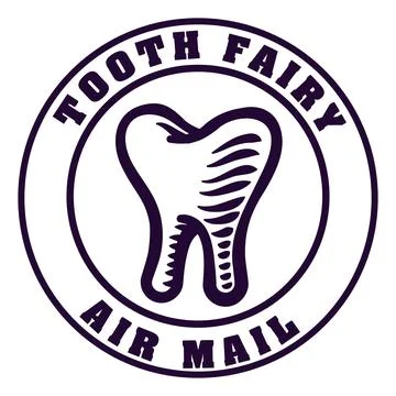 Tooth Fairy Letter Air Mail Postage Envelope Stamp Stock Illustration