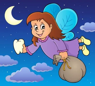 Tooth fairy theme image Stock Illustration