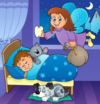 Tooth fairy theme image Stock Illustration