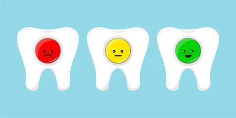 Tooth with feedback rate icon set vector illustration. Stock Illustration