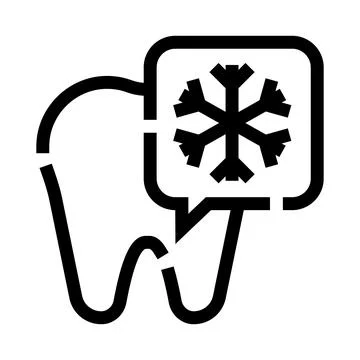 Tooth feeling cold sensitivity with snowflake icon Stock Illustration