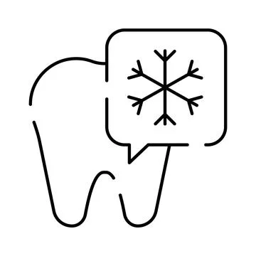 Tooth feeling cold sensitivity with snowflake icon Stock Illustration