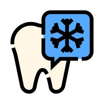 Tooth feeling cold sensitivity with snowflake icon Stock Illustration