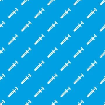 Tooth filling tool pattern seamless blue Stock Illustration