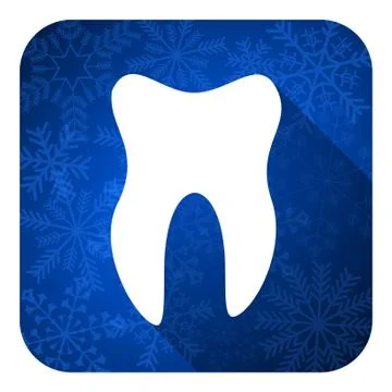 Tooth flat icon, christmas button. Stock Illustration