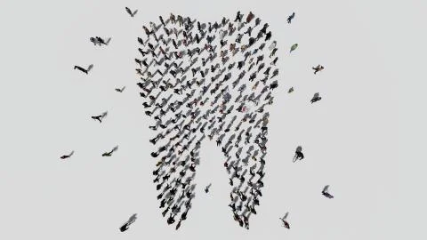Tooth form made of people Stock Illustration