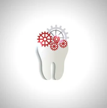 Tooth with gears Stock Illustration
