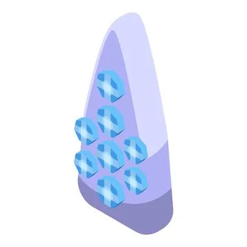 Tooth gem icon isometric vector. Dentist care Stock Illustration