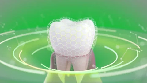 A tooth with a gingiva shown in a conceptual space, protected by an invisible he Stock Footage 155789541