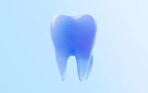 Tooth with glass material, 3d rendering. Stock Illustration
